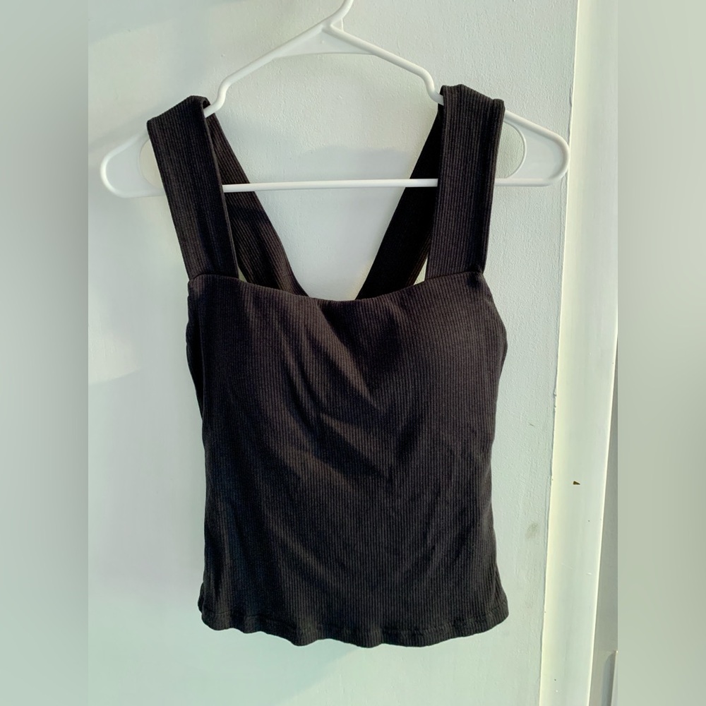 OGL Ribbed Square Neck Brami Tank - Grey